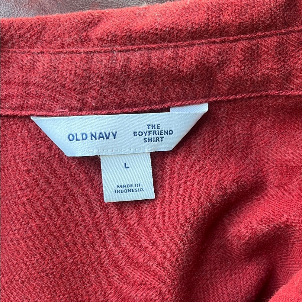 Red Button-Up flannel Shirt - Picture 3 of 4